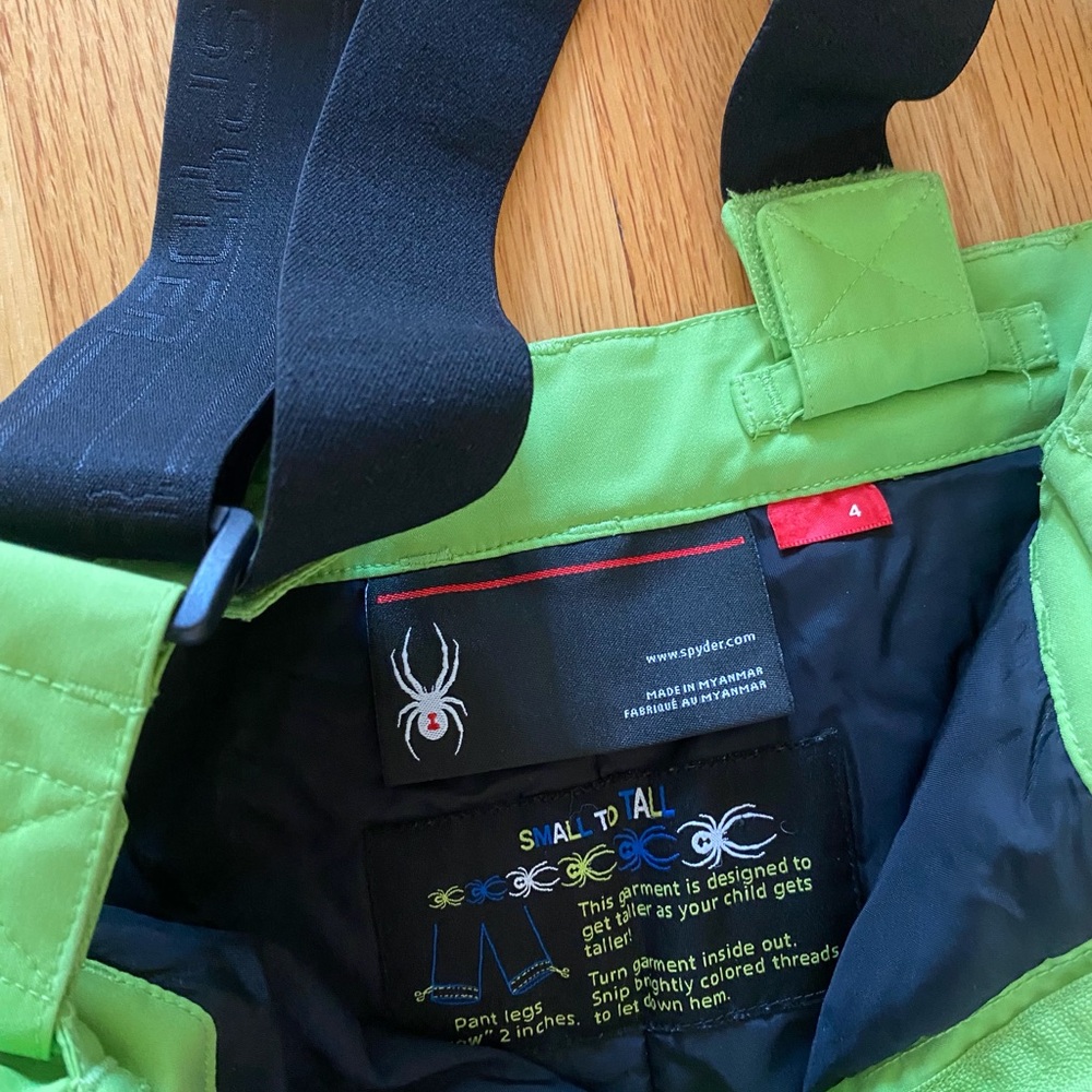 Spyder Lime Green Ski Pants with Black Straps